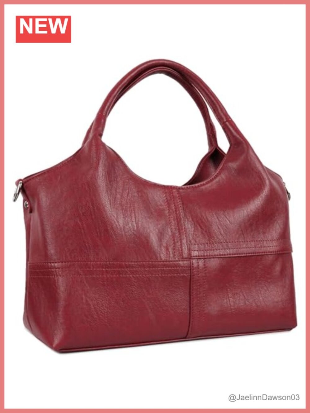 Vegan Leather Tote Hobo Bag with Detachable Strap Women's Handbag